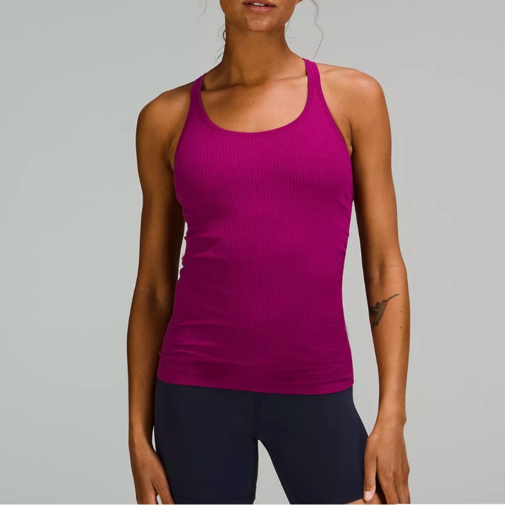 Lululemon women’s Ebb to Street Tank 
Light Support, size 8, Magenta Purple
